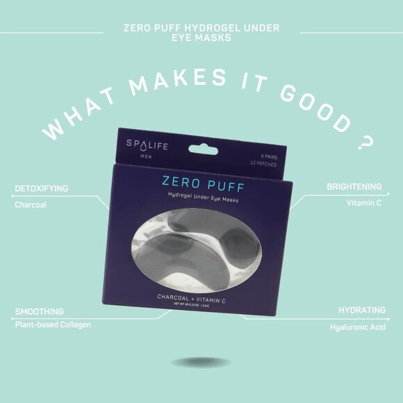 Spa Life ZERO PUFF Men's Hydrogel Under Eye Masks - Picture 2 of 5